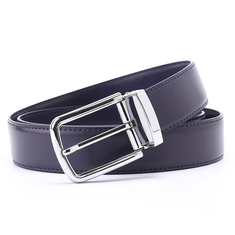 Ремень мужской ремень, двухслойный из коровьей кожи с пряжкой из цинкового сплава, повседневный мужской кожаный ремень