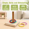 6PCS Natural Wood Base Stacking Ring Small Size Stable Construction Tabletop Bird Space Saving Daily Training