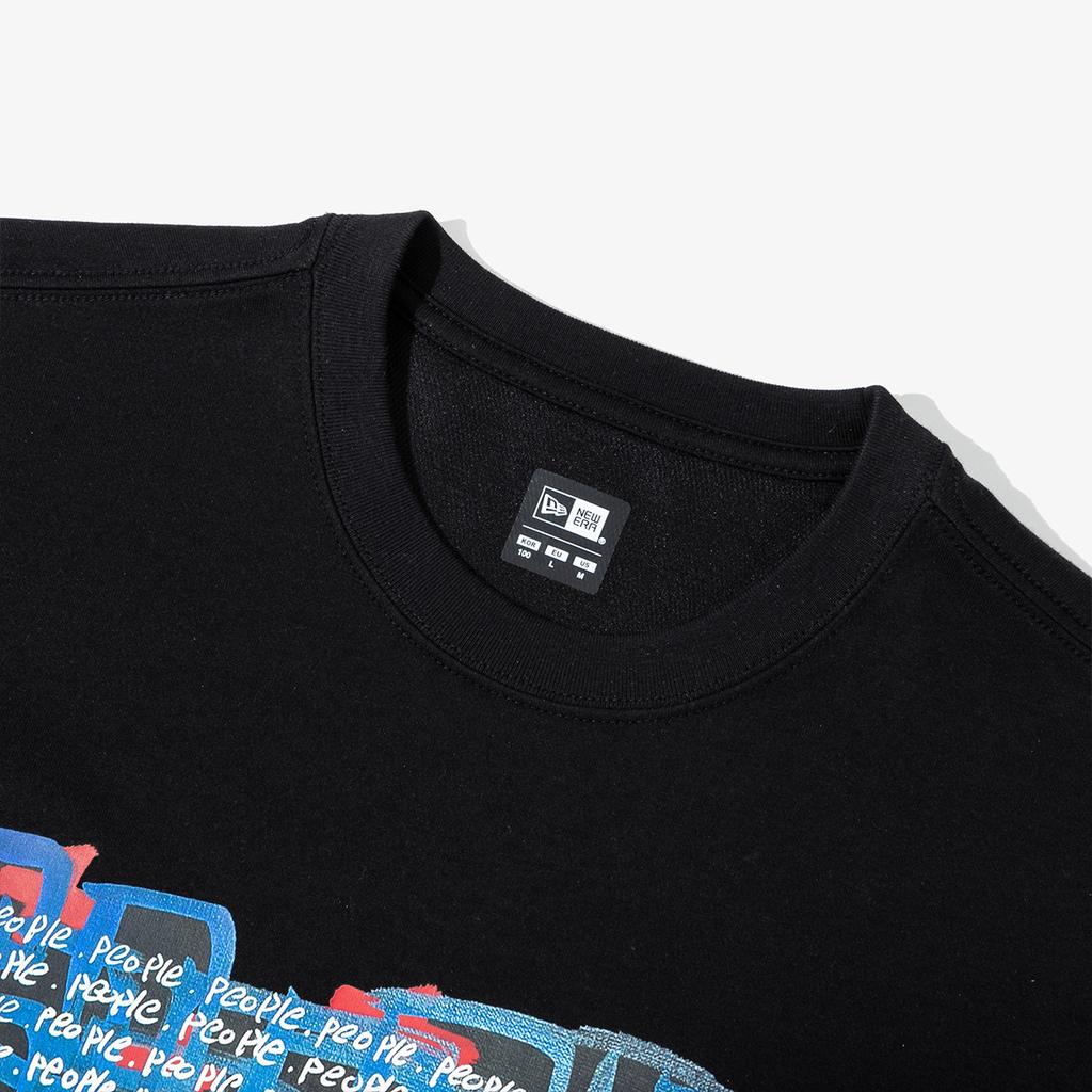 New Era SS24 Футболка с графическим принтом, круглый вырез, короткий рукав, унисекс, черная 14329684
