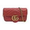 [Б/У] Мини-сумка через плечо GG Marmont с винтажным металлическим логотипом, стеганая кожа - Очень хорошее состояние #PAU5ZW
