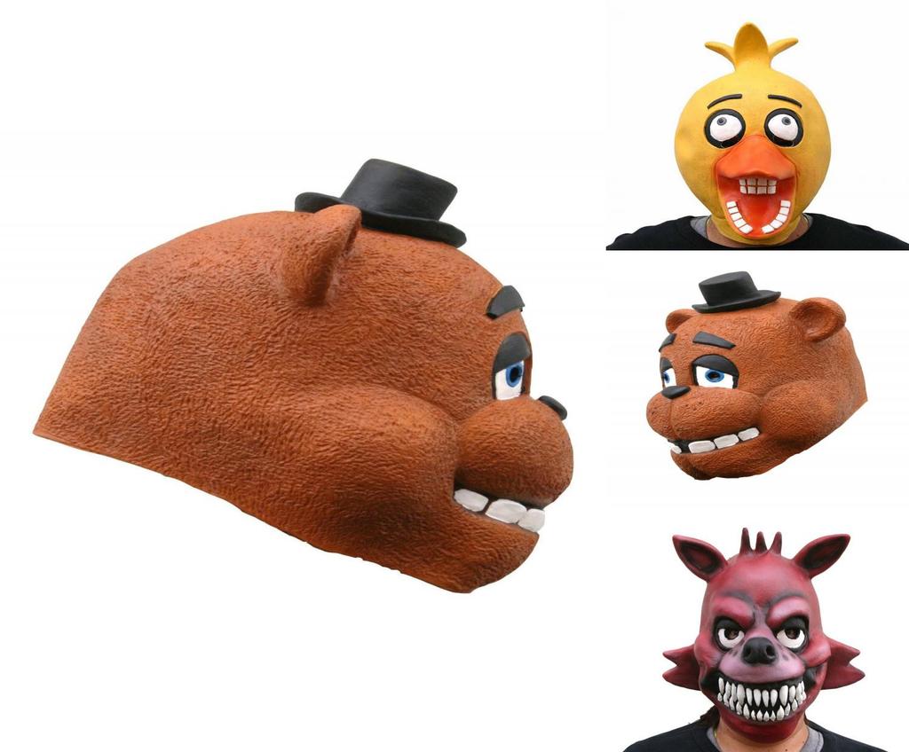 Взрослая латексная маска на голову Five Nights At Freddy's в стиле Фредди Чики Бонни Фокси