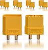 10 Pairs XT90H Male-Female Connectors with Wire Protector – 40A/90A Max – High Quality for RC Lipo Batteries – Yellow