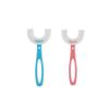 Two-Piece U-Shaped Toothbrush Set In Two Colors, Manual Toddler Toothbrush for Kids Ages 2-12, 360× Oval Cleaning, Soft Silica Gel Brush Head, Portabl