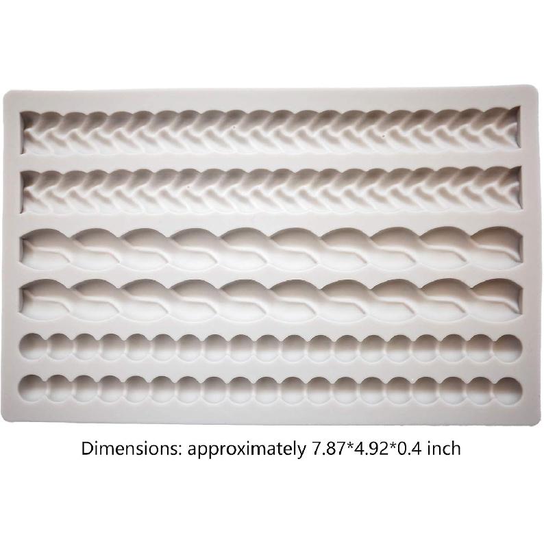 Silicone Pie Crust Mold Impression Mat Knit Rope Pearl Border Lace Chain Molds Fondant Cake Decoration Mould Chocolate Cookie Sugar Craft Icing Gum