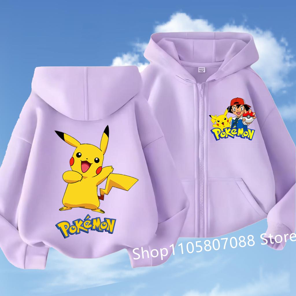 Fashion Streetwear Kids Zip Up Hoodie Jacket, Japanese Anime Printed Zipper Sweatshirt, Casual Coat for Boys Girls