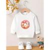 Kids Crewneck Pullover Sweatshirt, Cartoon Donut Graphic Print