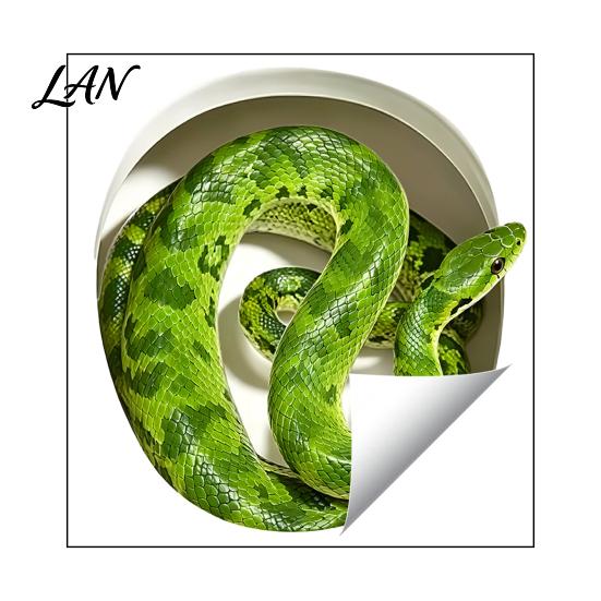Home Party Wall Decoration Realistic Snake Toilet Seat Sticker, PVC Waterproof Python Decorative Window Film Decal, Creative Lid Sticker for Bathroom