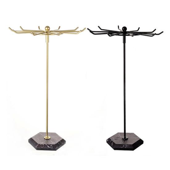 360-Degree Rotating Necklace Holder Organizer with Hooks Stable Base Tangle-Free Multipurpose Necklace