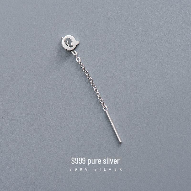 Серьги-буквы Banyan Tree S999 из стерлингового серебра для женщин — модный холодный стиль 2023 года