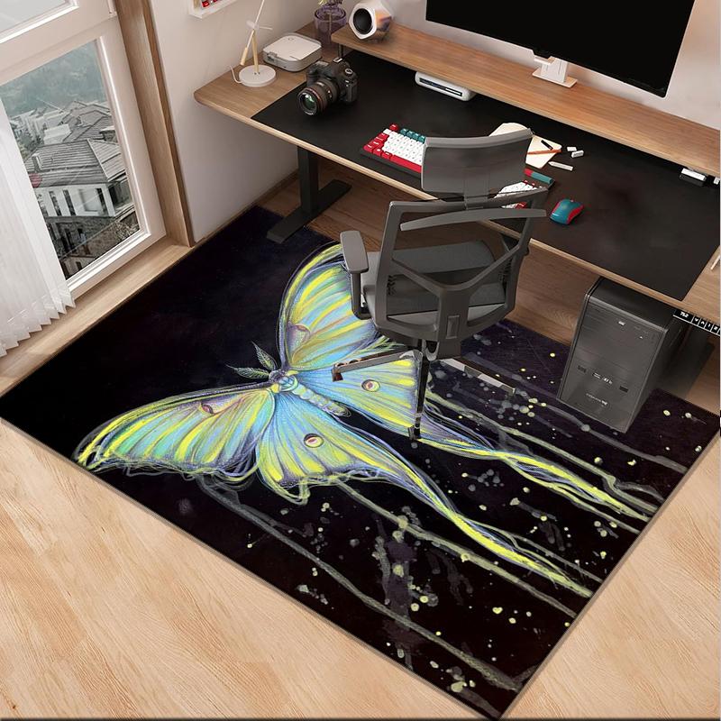 Готический мотылек и черепа Коврик для офиса, Подставка под кресло, Ковер для прихожей, Подходит для входной двери, Спальни, Гостиной, Рабочего стола, Праздничный подарок