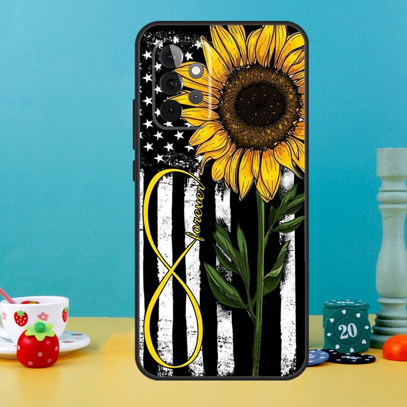 Чехол с подсолнухом для Samsung Galaxy A05 A36 A56 A26 A16 A53 A33 A13 A12 A32 A52 A55 A35 A15 A54 A34 A14