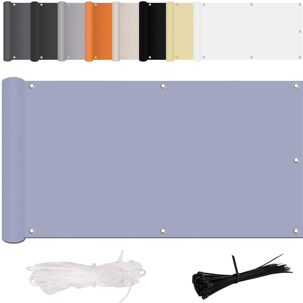 Экран для конфиденциальности на балконе, без сверления, от ветра и ультрафиолета, с монтажными принадлежностями, полиэстер, для перил балкона, патио и сада