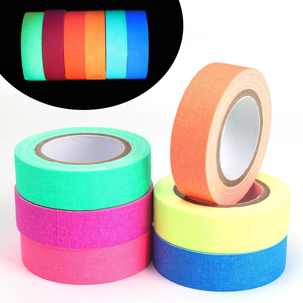 6/1Roll UV Glow Cotton Tape Neon Gaffer Party Tape Safety Warning Neon Tape UV Tape Wedding Decorations Home Decorations