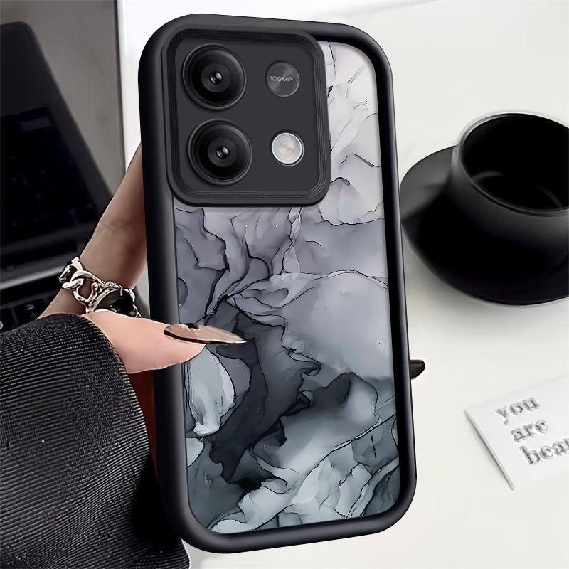Colorful Marble Shell For Xiaomi 13t Pro Poco X6 X5 Redmi Note 13 12 11 Pro Matte Lens Protection Soft Silicone Case Cover