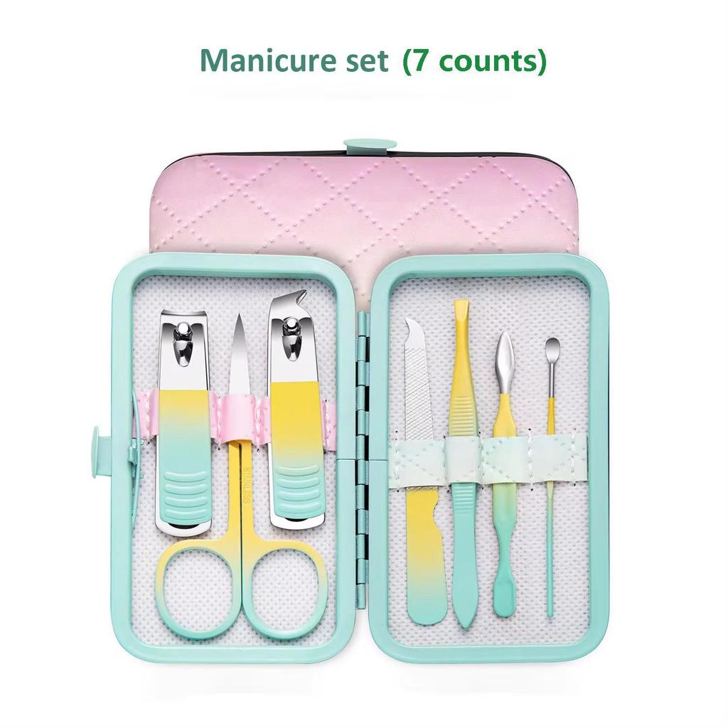 7/10/12/18 Pieces Brand New Gradient Colour Nail Clipper Set, Stainless Steel Manicure Tools Pedicure Tools, Men Women Personal Beauty Care Tools
