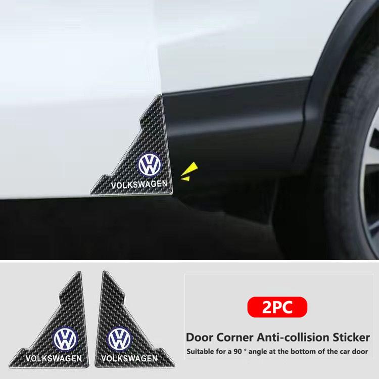 For VOLKSWAGEN Car Carbon Fiber Door Corner Protection Decals Stickers Car Styling For Volkswagen VW GTI Golf 4 5 6 Passat Jetta