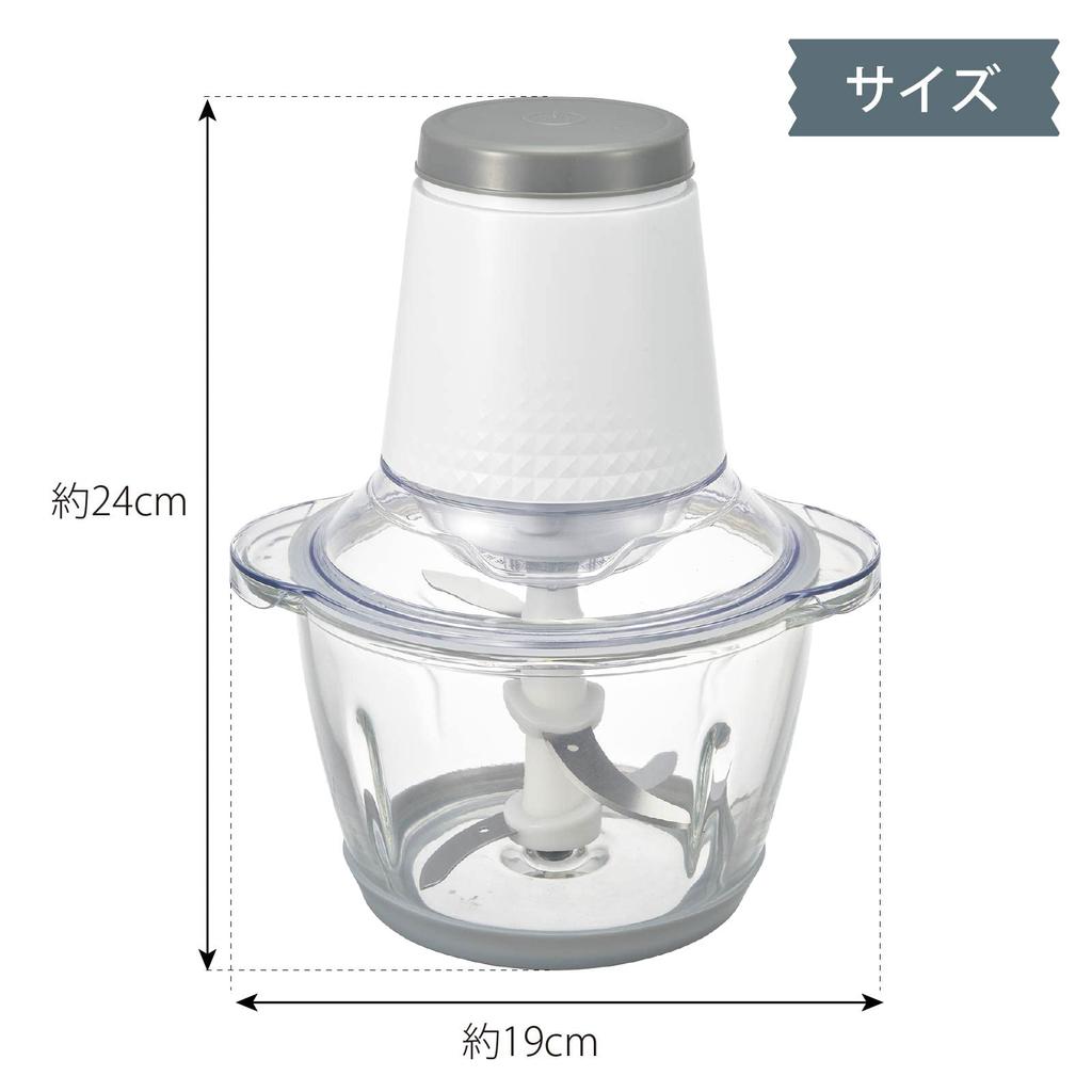 Ohm Denki Food Processor Electric Cutter Food Chopper Mixer Blender Electric Cooking OHM White COK-MS400A-W 08-1277