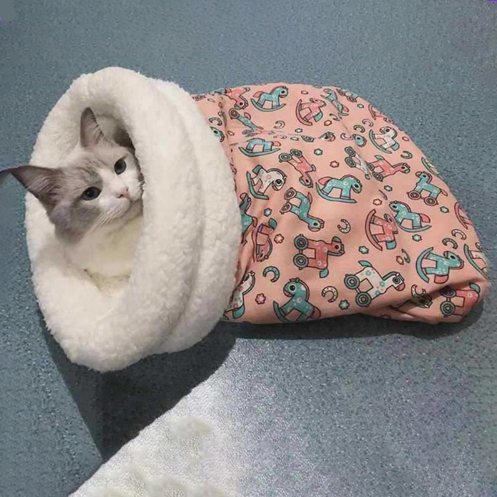 Спальный мешок для кошек, мягкий, пушистый, на ощупь, утолщенный, карманный, для домашних животных, одеяло, кровать для котенка, щенка, мягкое, удобное, теплое гнездышко для домашних животных
