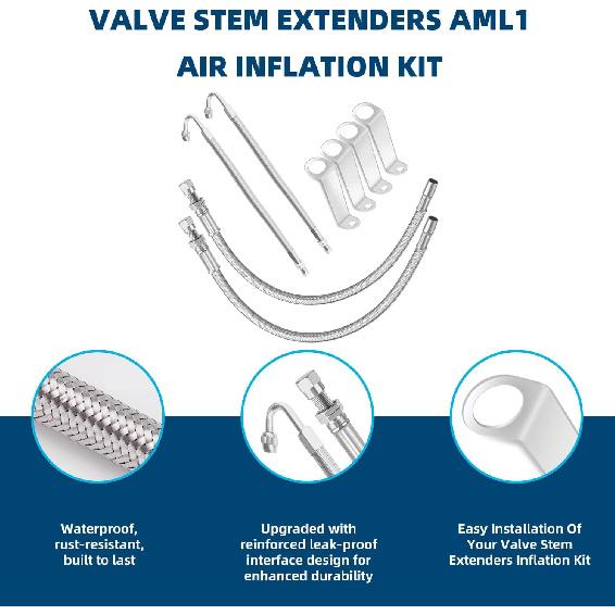 Double Tires Air Inflation Kit, Tire Valve Extension, Valve Stem Extenders, Valve Stem Extension, Easy Connecting To Tire Valves And Equipment And