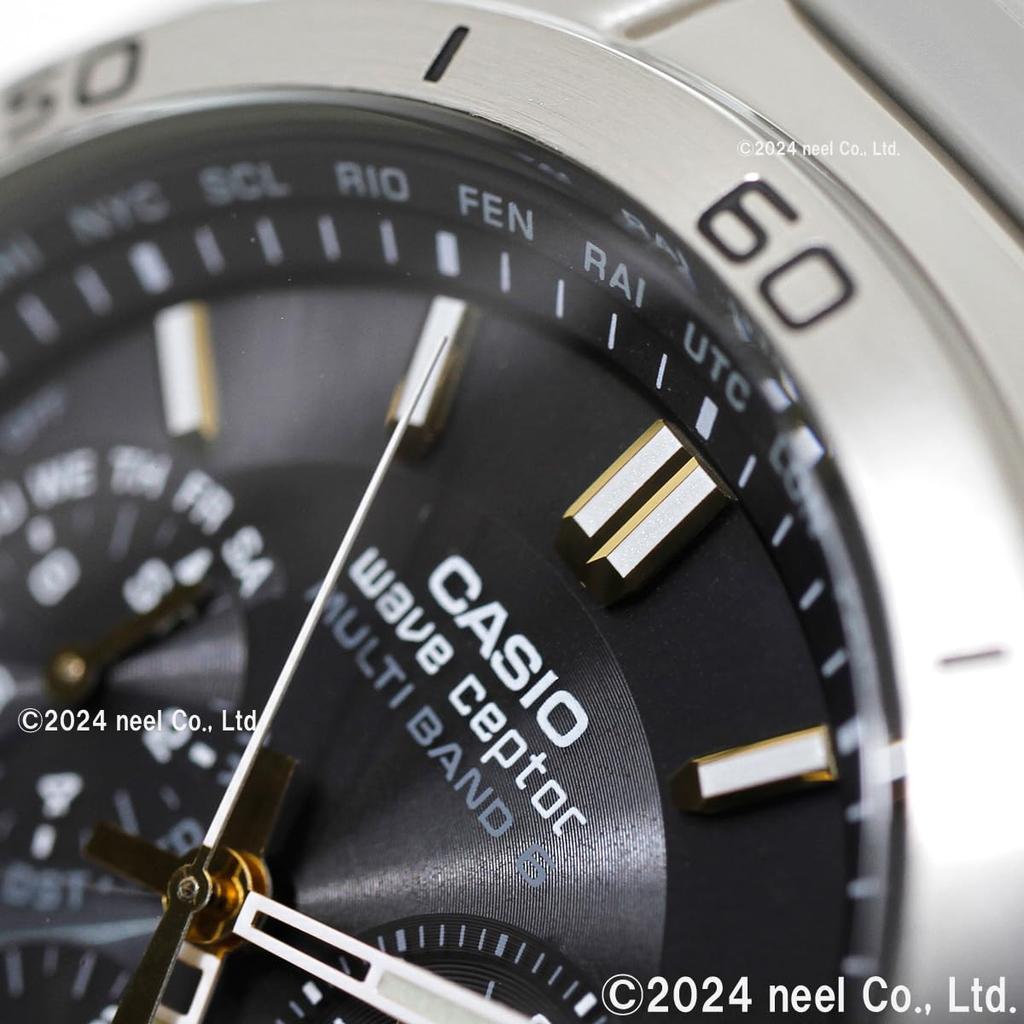 Мужские серебристые часы Casio Wave Ceptor WVQ-M410DE-1A3JF с солнечной батареей и радиоконтролем (Официальный японский продукт)