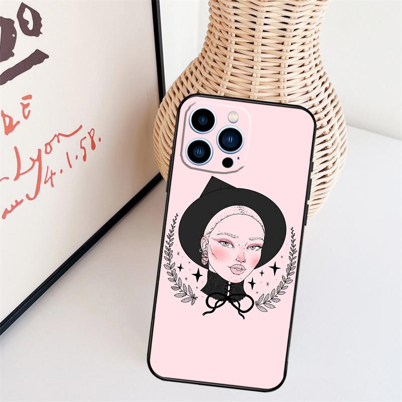 Пастельно-девчачий Гот-ведьминский узор Чехол для телефона Для iPhone 16 Pro Max 15 14 13 11 12 17 Pro Max mini 15 16 Plus 16e 17 Air Cover