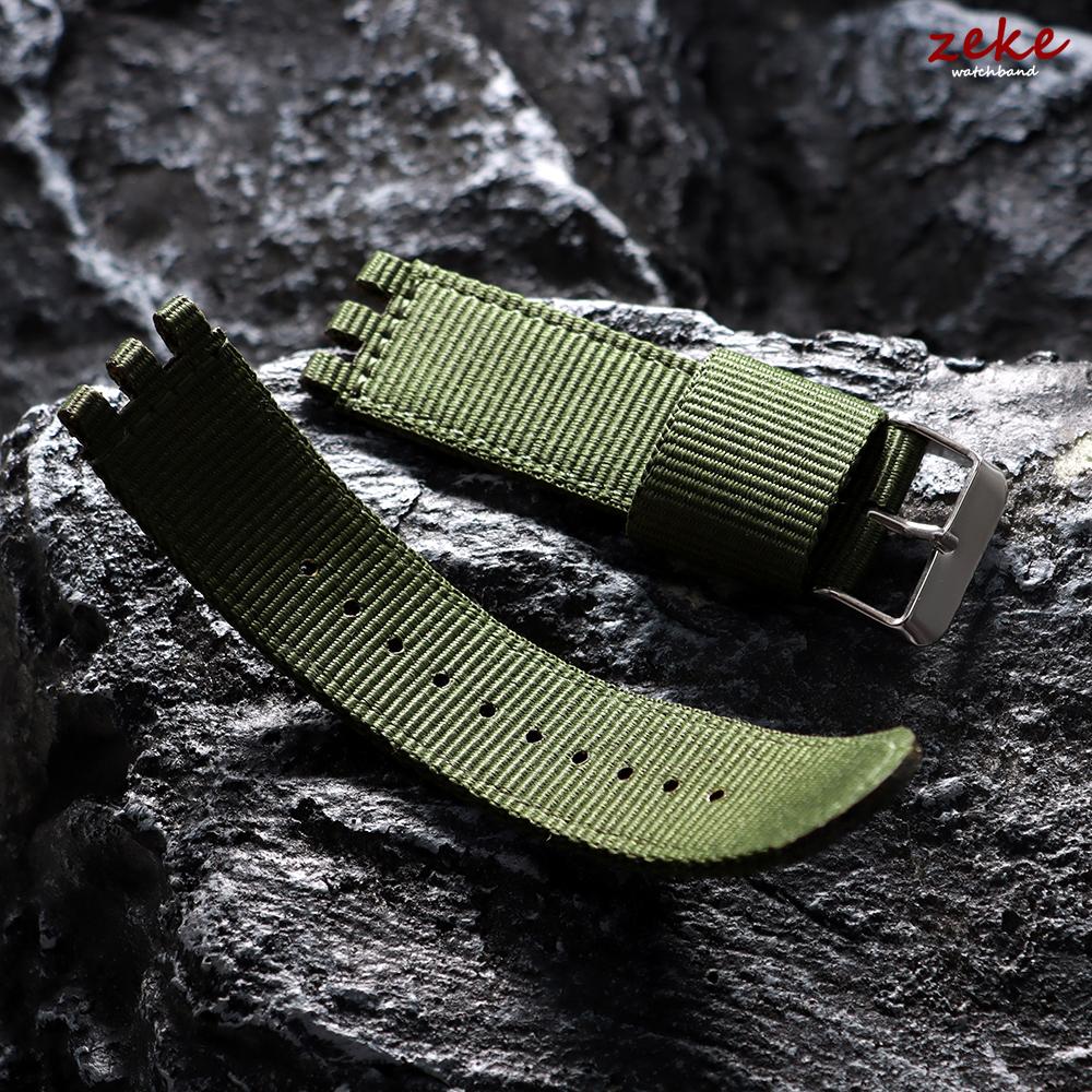 17mm 19mm 20mm Nylon Canvas Watch Band for Swatch Replacement Strap for Military Sports Army Green Wristband Men Women Bracelets