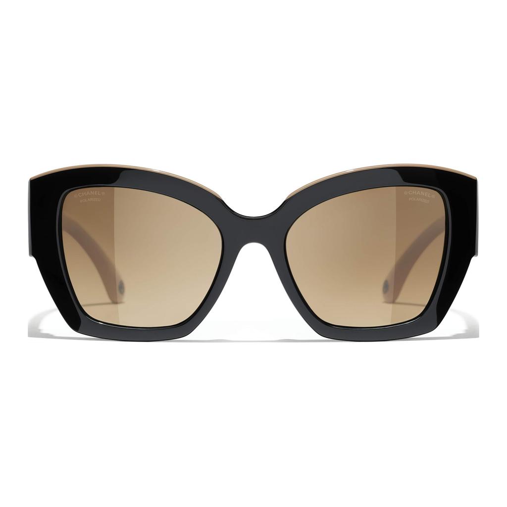 Chanel Color Block Frame Classic Logo Irregular Shape Sunglasses Unisex sunglasses Black CH6058-C534M2