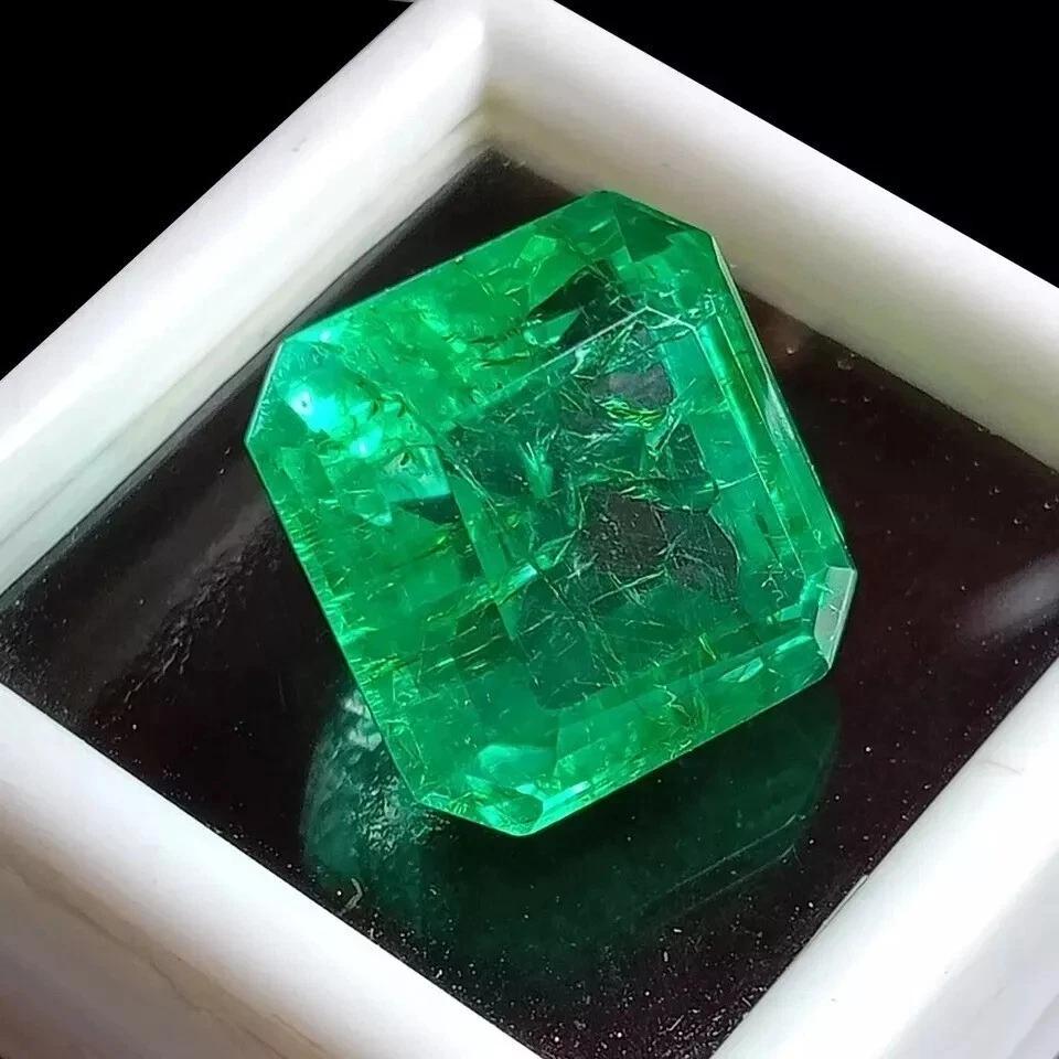 Natural AA Emerald Green Colombian Asscher Cut 10-12 Ct Stunning Gemstone