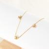 14K Gold Plated Stainless Steel Zircon Necklace Bracelet Three Flower Fashion Jewelry Gift Hypoallergenic HIgh Quality