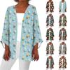 Women's Casual And Fashionable  Printed Lightweight Mid Length Jacket Cardigan Cardigan