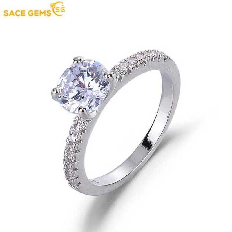 Sace Gems Классическое кольцо из медного сплава с цирконом, женские ювелирные изделия, свадебный подарок для вечеринки