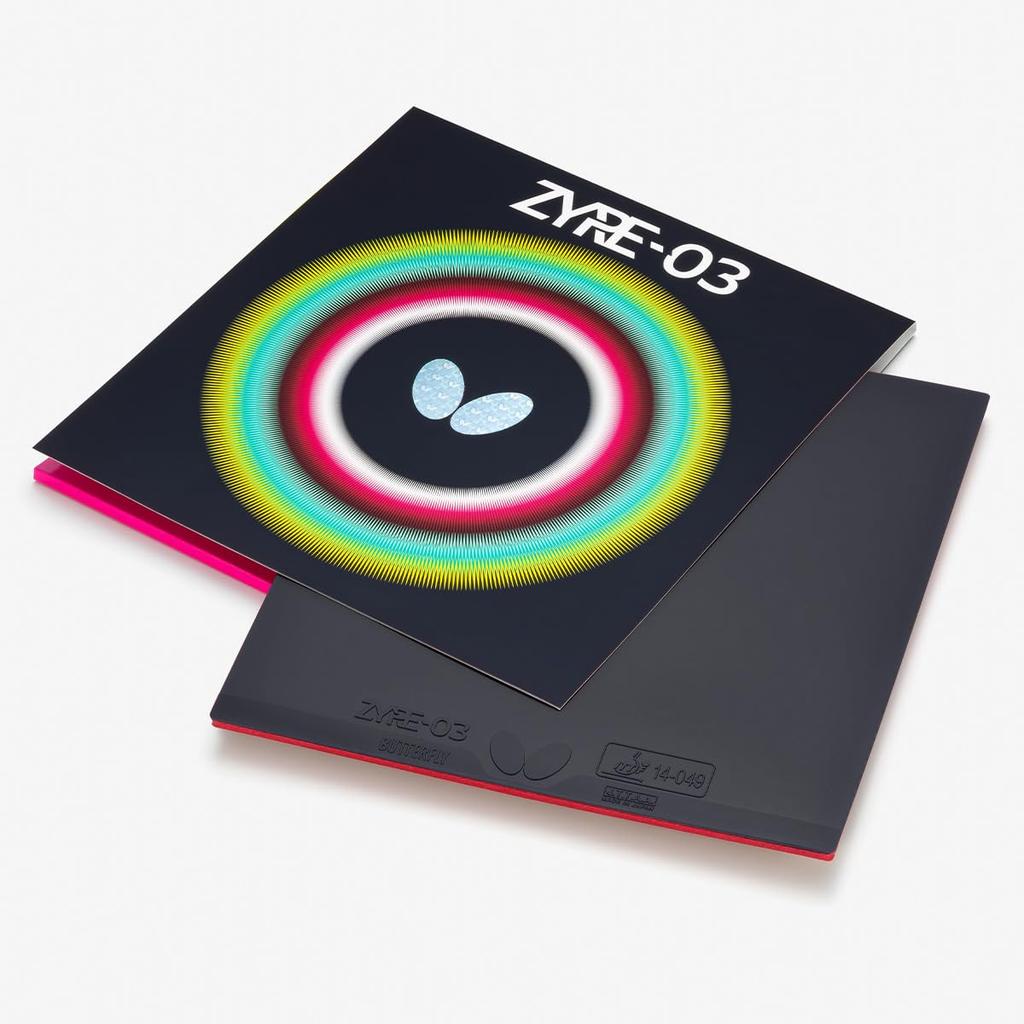 Butterfly Table Tennis Zaia Inverted Ball 06140 Rubber, 03, High-Tension Rubber, Spin, Control, Black, 2.7mm,