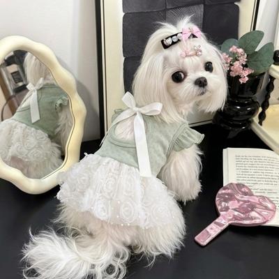 Летняя Новинка Одежда для Собак - Милое Платье-Принцесса с Вырезами для Маленьких и Средних Собак