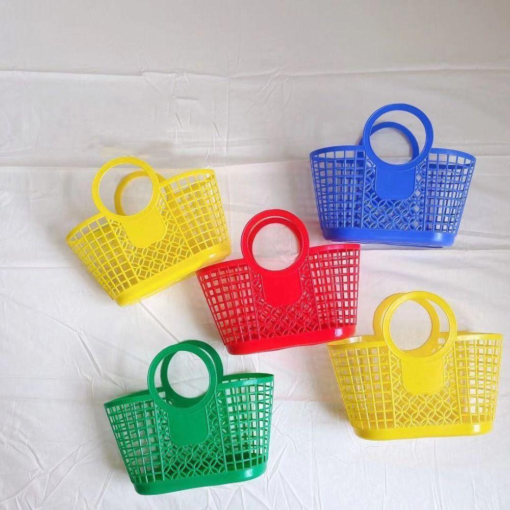 Plastic Hand-Held Practical Hollow Basket Storage Basket Toy Organizer Kitchen Bathroom Accessories