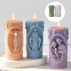 Nativity Embossed Cylinder Silicone Candle Mould Food Grade Silicone For Making Candle Soap Chocolate Holiday Decoration