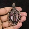 Tree Of Life Rhodonite Pendant Gemstone Pendant Copper Wire Wrapped Pendant Designer Jewelry Handmade Rhodonite Pendant Tree Of Life Jewelry