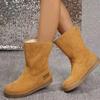 Fashion Shoes for Women 2024 Comfortable and Warm Winter Women's Furry Boots Simple and Versatile Casual Mid Calf Boots Botas De Mujer