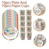 40 шт. бумажные тарелки с днем рождения, праздничные стаканчики, сувениры на день рождения, декор для вечеринки, одноразовые бумажные стаканчики, декоративная посуда для дня рождения