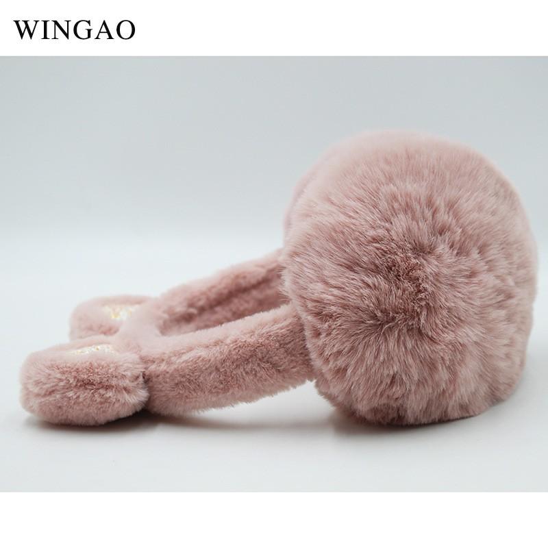 Warm Winter Ear Muffs With Cute Cat Ears - Plush Fleece Lined Foldable Earmuffs Women Men Adults