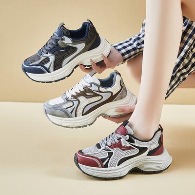 Кроссовки для женщин, повседневные, спортивные, прогулочные, удобные, на толстой платформе, теннисные, беговые, женские, нескользящие, на шнуровке, легкие, спортивные туфли