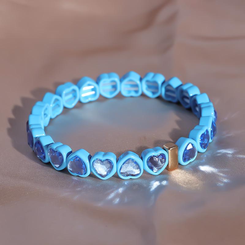 Модные геометрические браслеты Love: Эластичные цветные браслеты из бисера для женщин