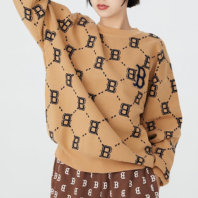 Новые свитеры MLB Old Flower Унисекс Бежевый Желтый 3AKPM0226-43BGS