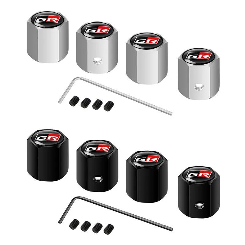Car Wheel Tire Stem Air Valve Caps Rim Plugs For Toyota GR Sport Gazoo Racing Yaris Corolla Hilux Supra C-HR 86 Tyre Accessories VE4