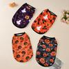 Летний жилет для собак, одежда для маленьких и средних собак, кошек и щенков, креативный принт на Хэллоуин, дышащая футболка, костюм йоркширского шнауцера
