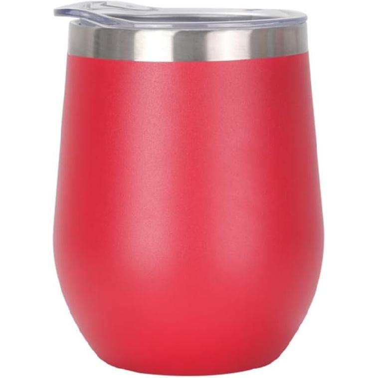 12 oz Stainless Steel Wine Tumbler Stemless Glasses with Lid, Double Wall Insulated Travel Mug Perfect for Wine, Coffee, Drinks, Champagne, Cocktails