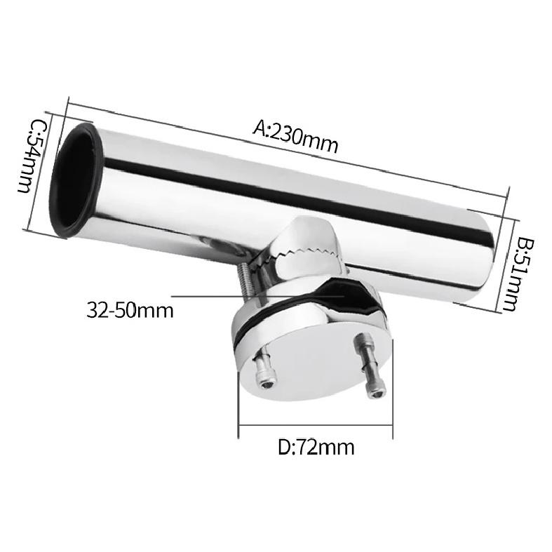 1-1/4'' to 2'' Stainless Steel 360° Clamp Fishing Rod Holder Boat Accessories Marine Suitable For 32-50MM Pipe