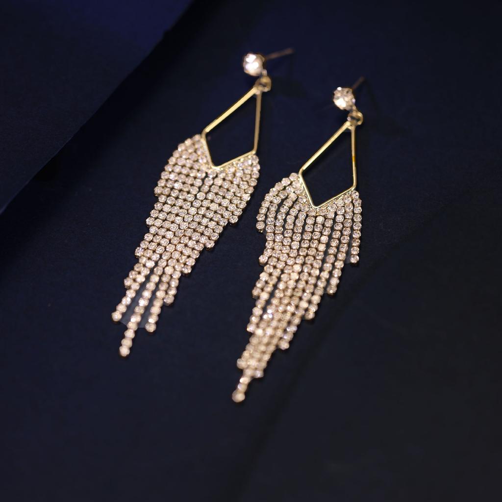 Exaggerated Temperament, Long Tassel Earrings for Women, Elegant Personality, Face Shaping Earrings, Fashionable Geometric Earrings