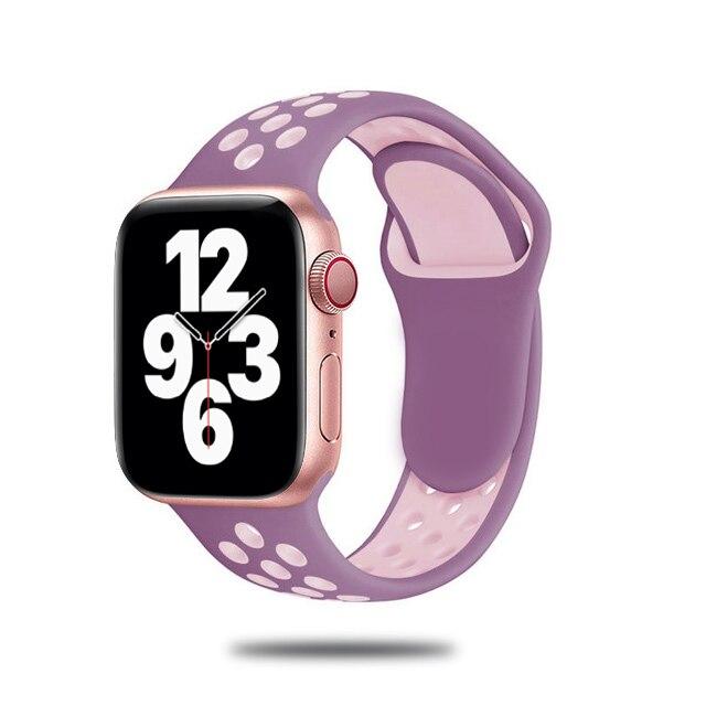 Sport Strap For Apple Watch Band 6 SE 5 4 44mm 45mm 40mm Silicone Breathable Belt Bracelet To iWatch Watchband iWatch Ultra 7 6 5 4 41mm 42mm 38mm