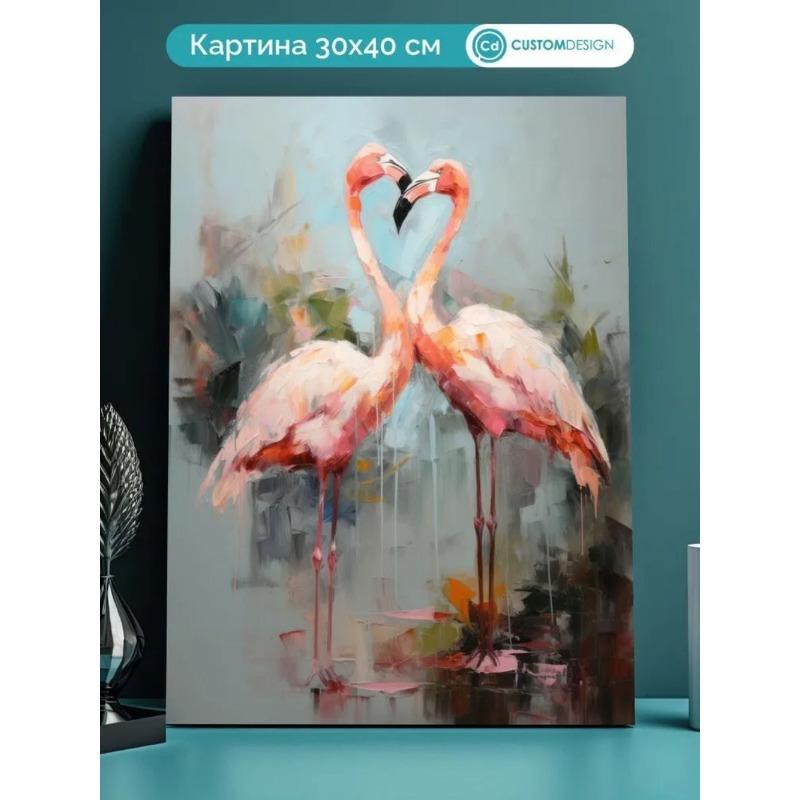 Авторская картина со стеной из птиц, 20x30 см, Декор для дома