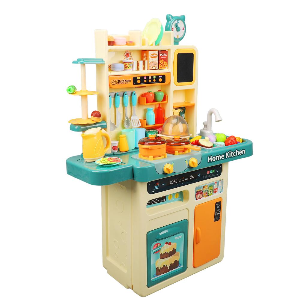 Кухонный игровой набор для мальчиков и девочек с реалистичными огнями и звуками, пароваркой, распылителем, плитой, духовкой, кастрюлями